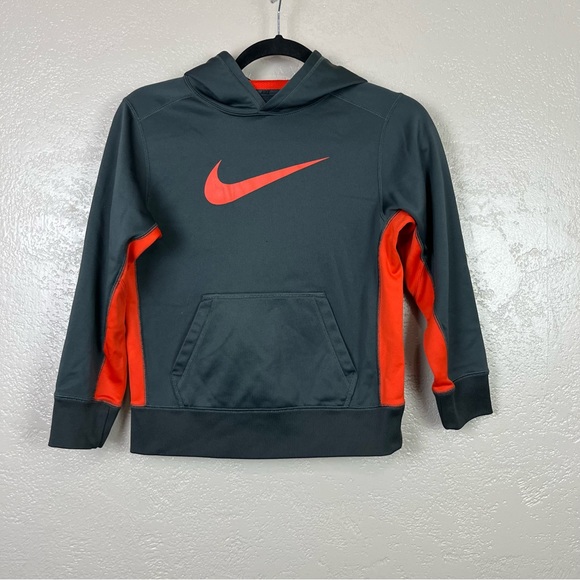 Nike THERMA-FIT long sleeve gray orange hoodie sweatshirt size M - Picture 8 of 8